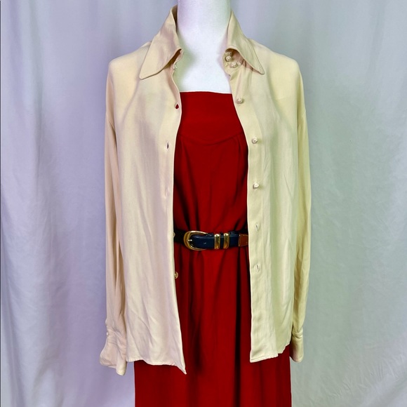 Vintage Red Summer Dress or Beach Coverup - Picture 2 of 12